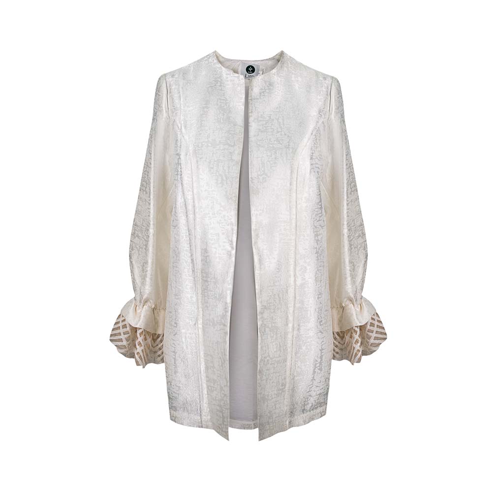 مانتو سفید ژاکارد  