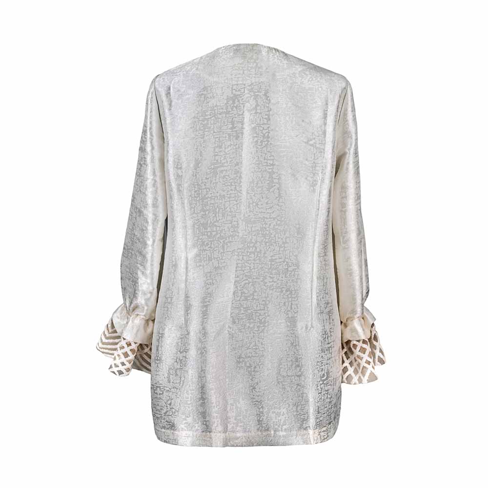 مانتو سفید ژاکارد  