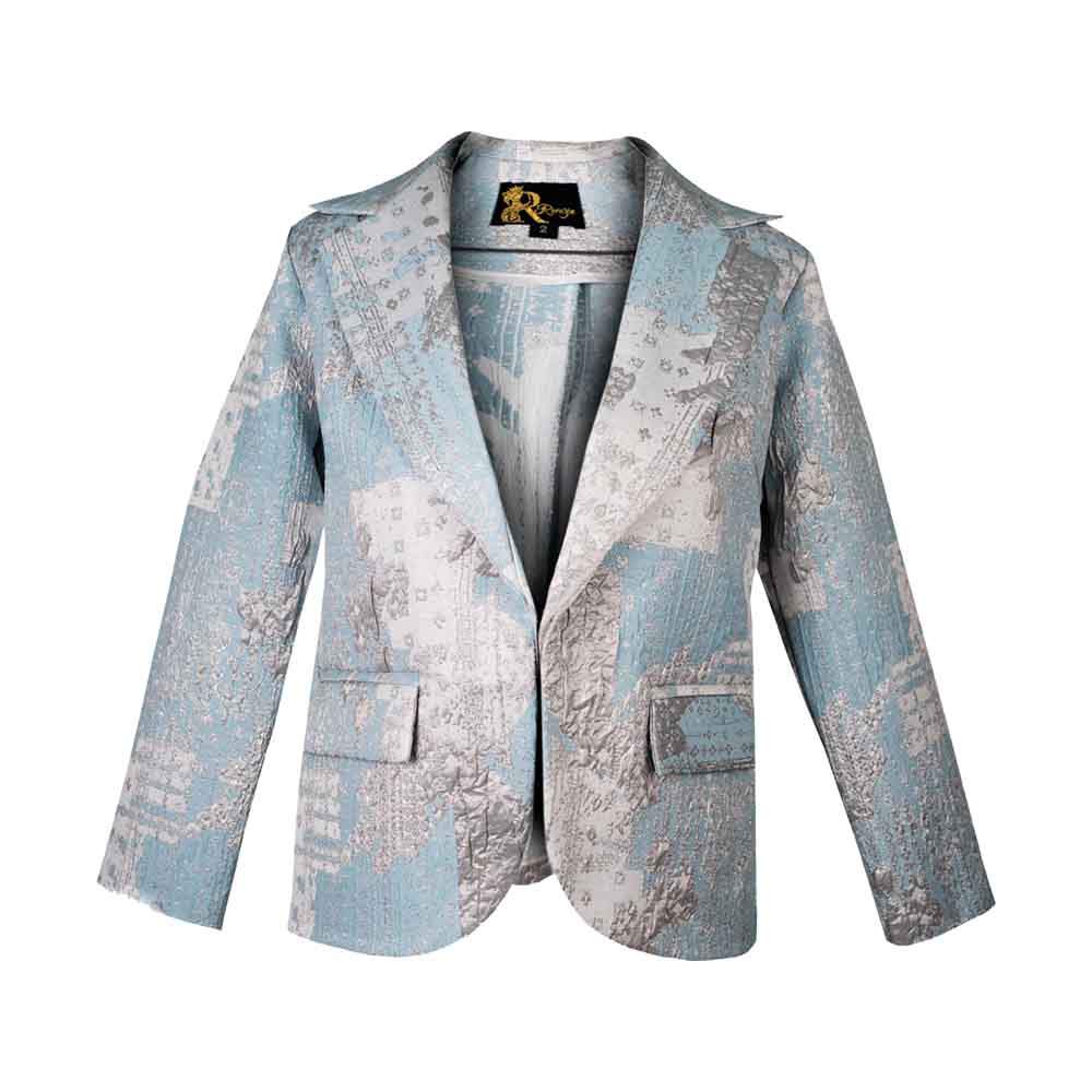 مانتو کتی  ژاکارد آبی 