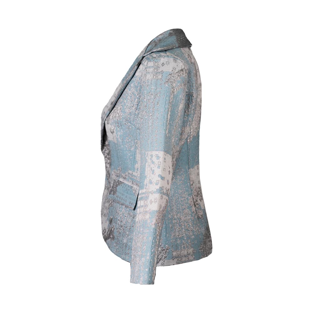 مانتو کتی  ژاکارد آبی 