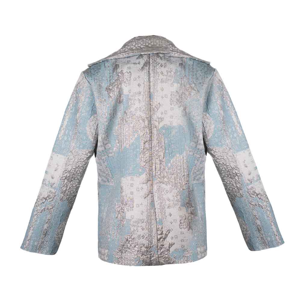 مانتو کتی  ژاکارد آبی 