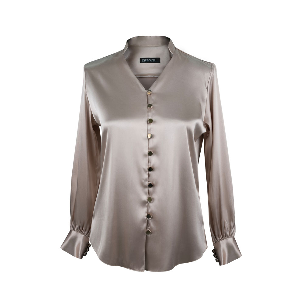 شومیز یقه فنچ ساتن LX  