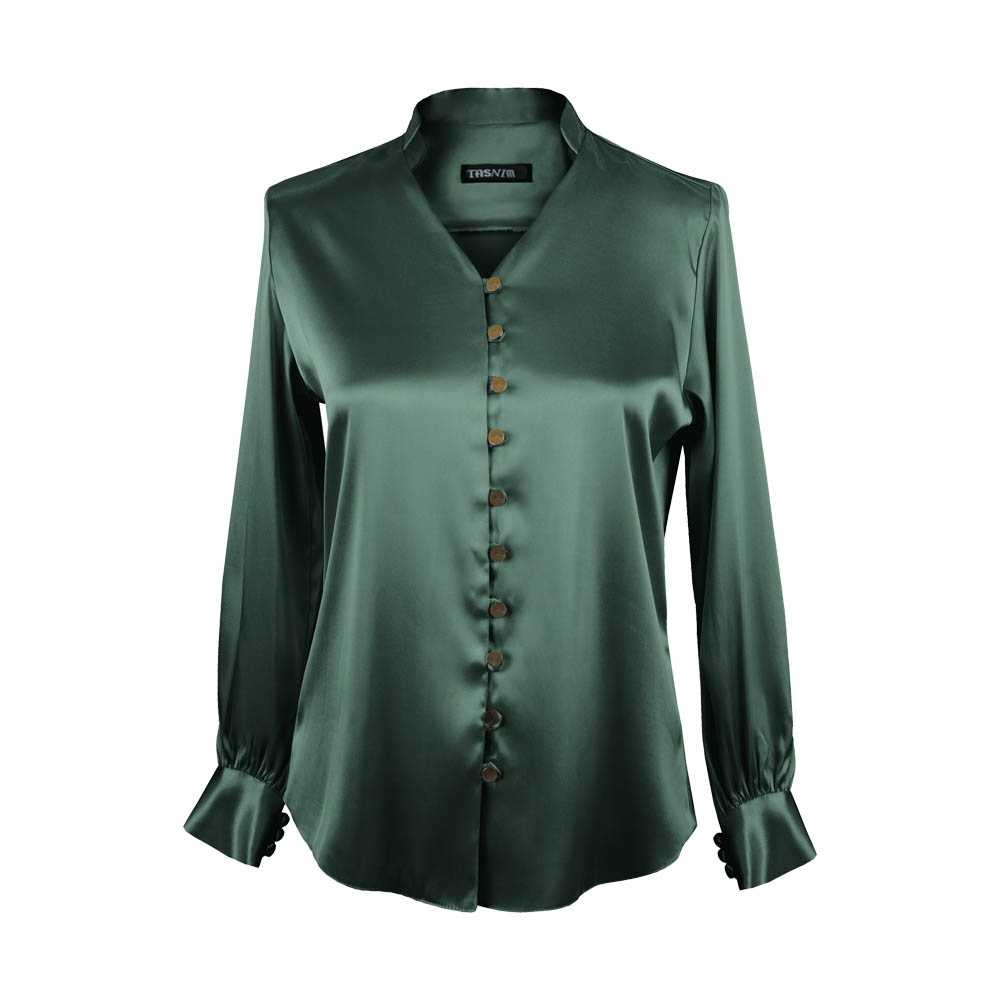 شومیز یقه فنچ ساتن LX  